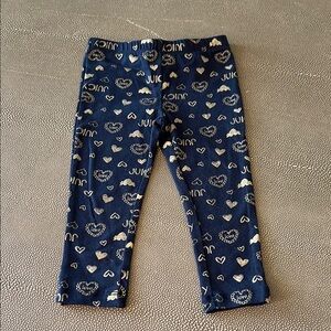 Juicy Couture Blue Leggings with Heart Pattern